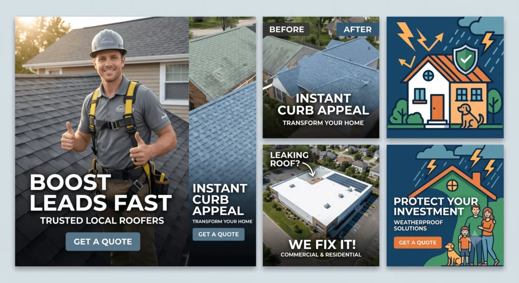 Boost roofing leads, Meta Ads for roofers, Roofing digital growth, Roofing Facebook Ads, Roofing Instagram Ads,